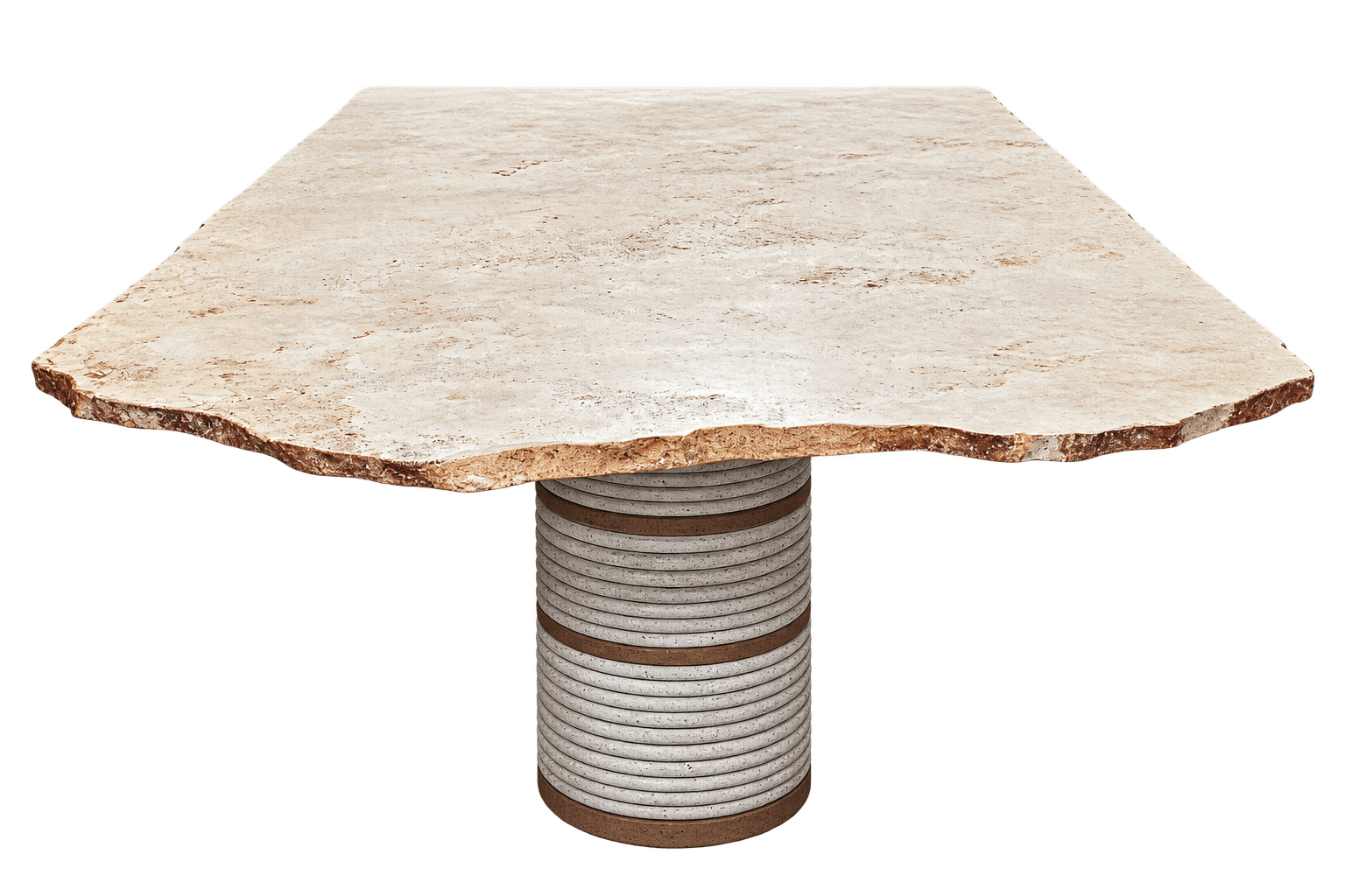 Natural travertine slab face showing consistent grain and vein pattern